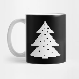 White Christmas tree pixel art Mug